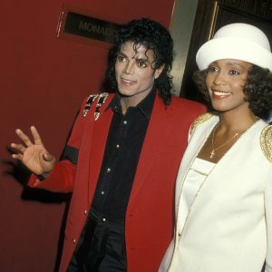 Michael Jackson and Whitney Houston at United Negro College Fund anniversary dinner New York, NY, March 1988
